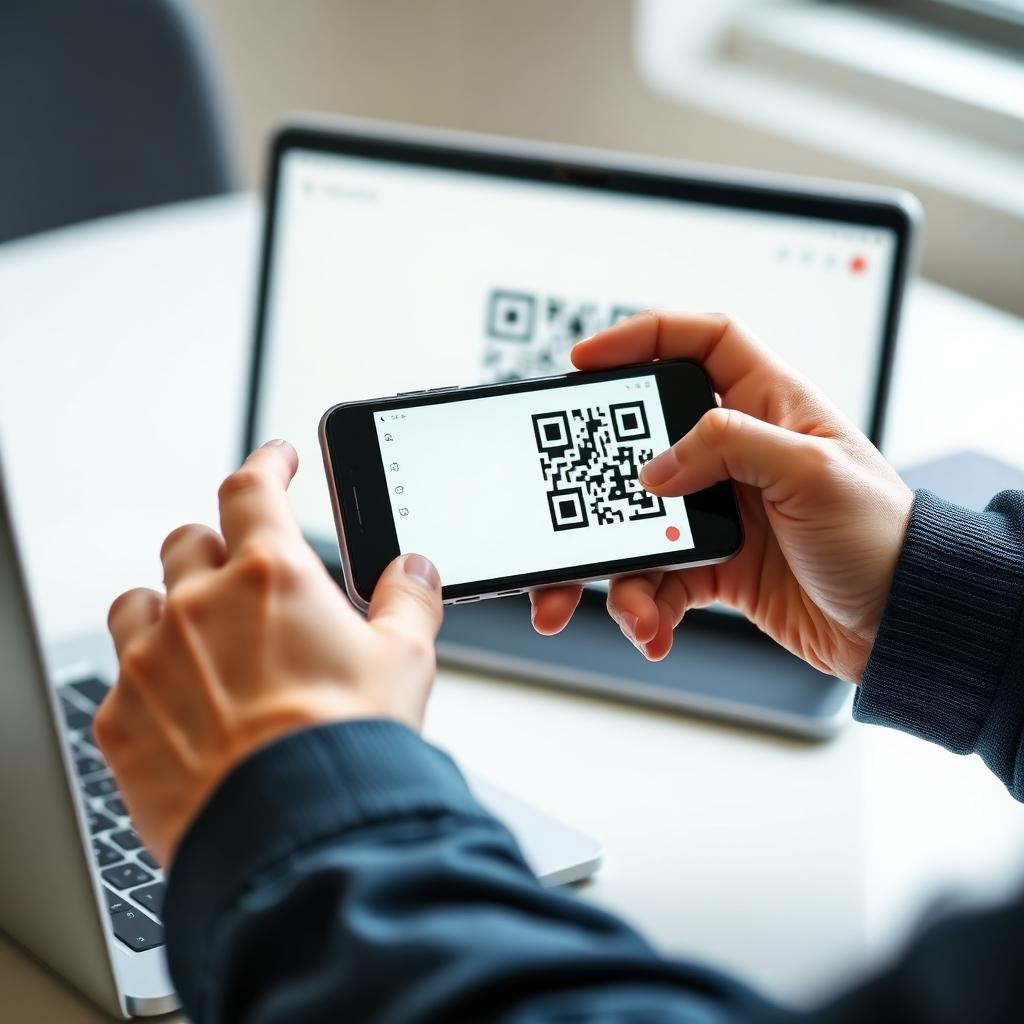 Phone scanning an eSIM QR code to activate a mobile data plan